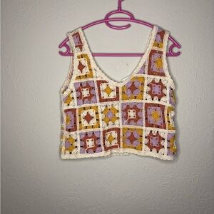 Colorful Crochet Patchwork Tank Top